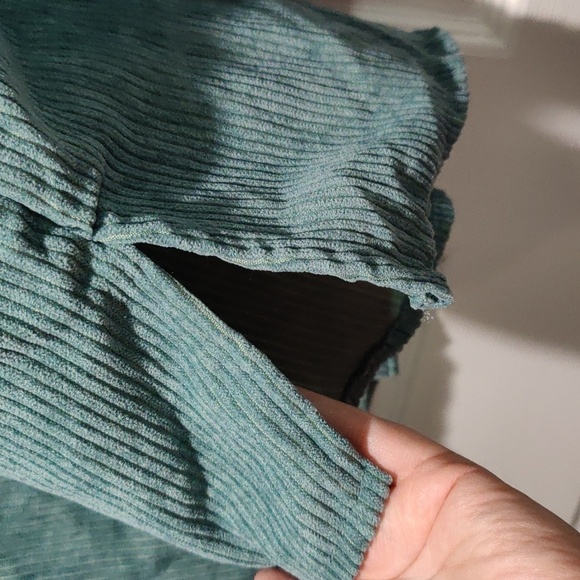 Jade corduroy style jacket with bronze stud detail. - Picture 4 of 5